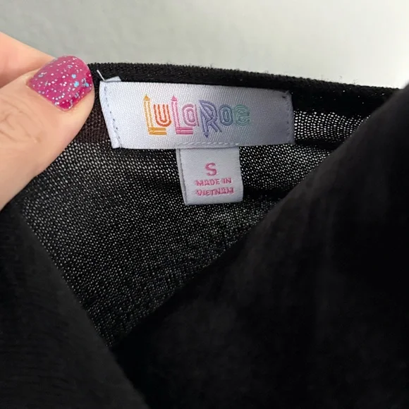 LuLaRoe Black Sarah Cardigan Sweater size Small - Picture 5 of 8